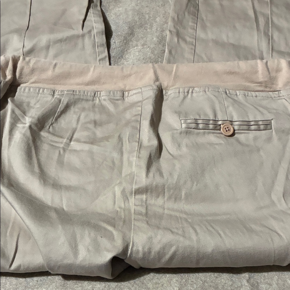 Women Tan Pants. Maternity - Picture 2 of 4